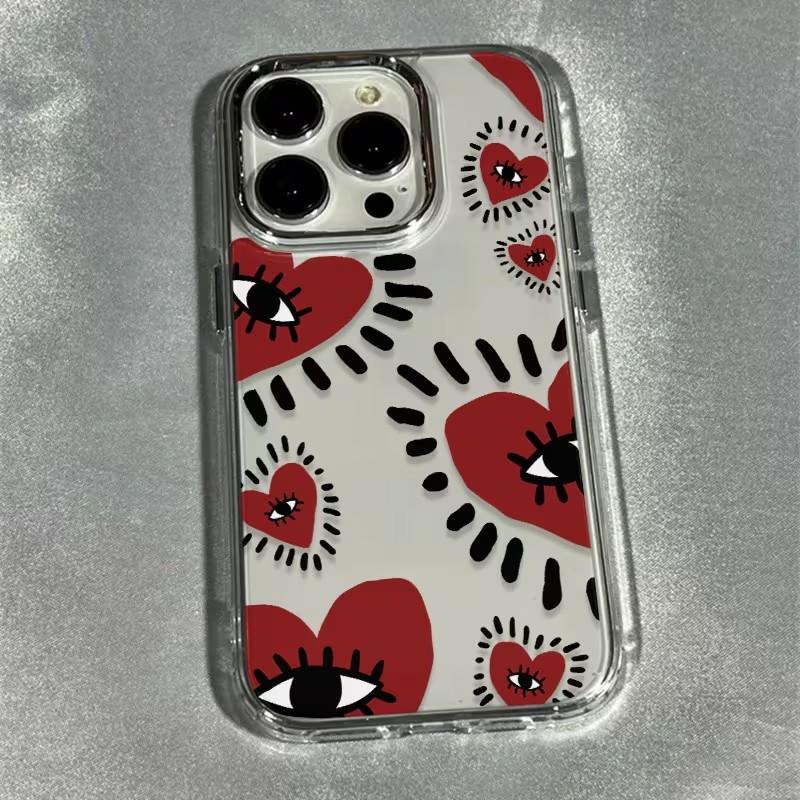 Heart Phone Case for Vivo Y400 Y39 Y29 Y04 Y38 Y28 Y19S Y03 Y78 Y36 Y17S Y100 Y75 Y22S 02 4G 5G Transparent Soft Cover Eye Frame