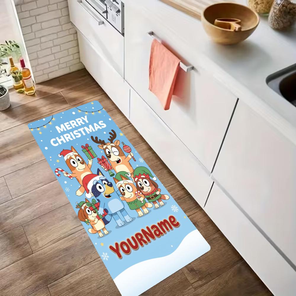 Bluey Customize Your Name Kitchen Rug Runner Rug Laundry Mat Hallway Entryway The Best Gift Choice