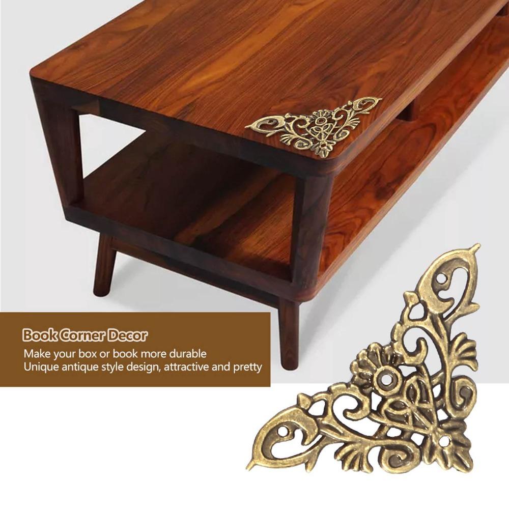 12pcs Metal Hollow Shape Corner Antique Style Edge Protector Home & Office Daily Supplies