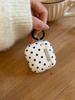 Korean Style Black White Polka Dot Airpods Pro 3 Case for Airpods 3rd Gen Protective Cover with Cute Heart Charm Anti Slip for Airpods 4th Gen
