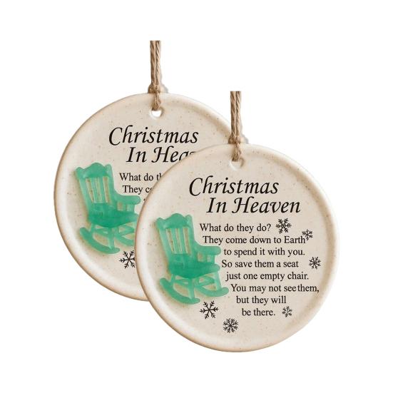 Christmas in Heaven Ornament Empty Chair Christmas Tree Ornament Memorial Gifts for Grieving The Loss of Loved Ones