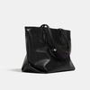 2024 Women's Black Soft Leather Tote Bag - Large Capacity, Versatile Korean Style, Perfect for Commute & Student Use