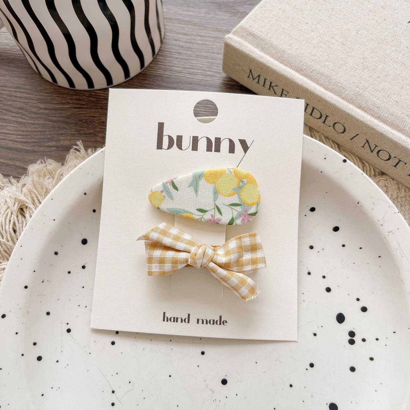 

Новая милая заколка для волос с бантиком из кремовой ткани с кроликом для девочек