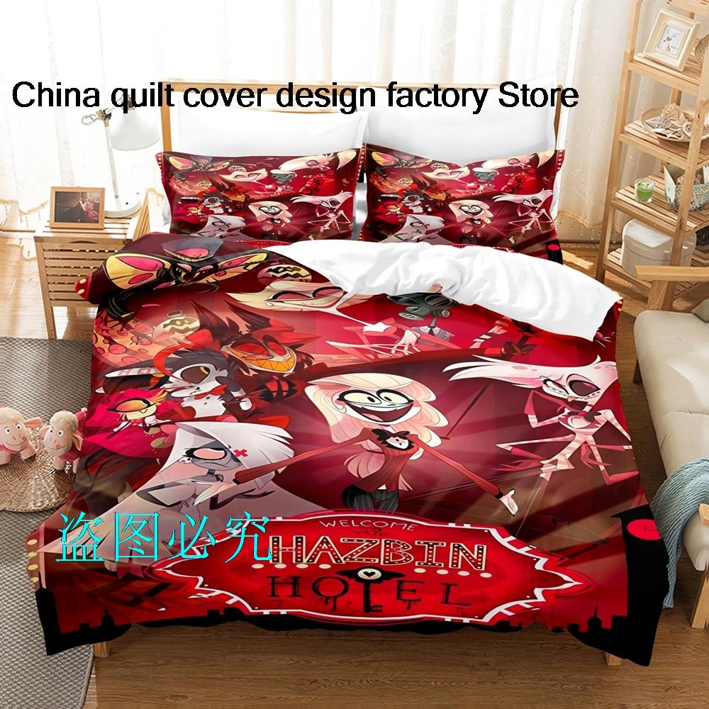 Comforter Hazbin Hotels Bedding Set Single Twin Full Queen King Size Bed Set Aldult Kid Bedroom s 3D Anime Bed