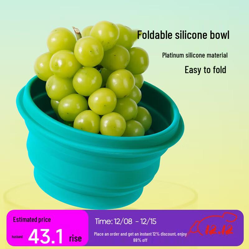 M Square Portable Collapsible Silicone Bowl