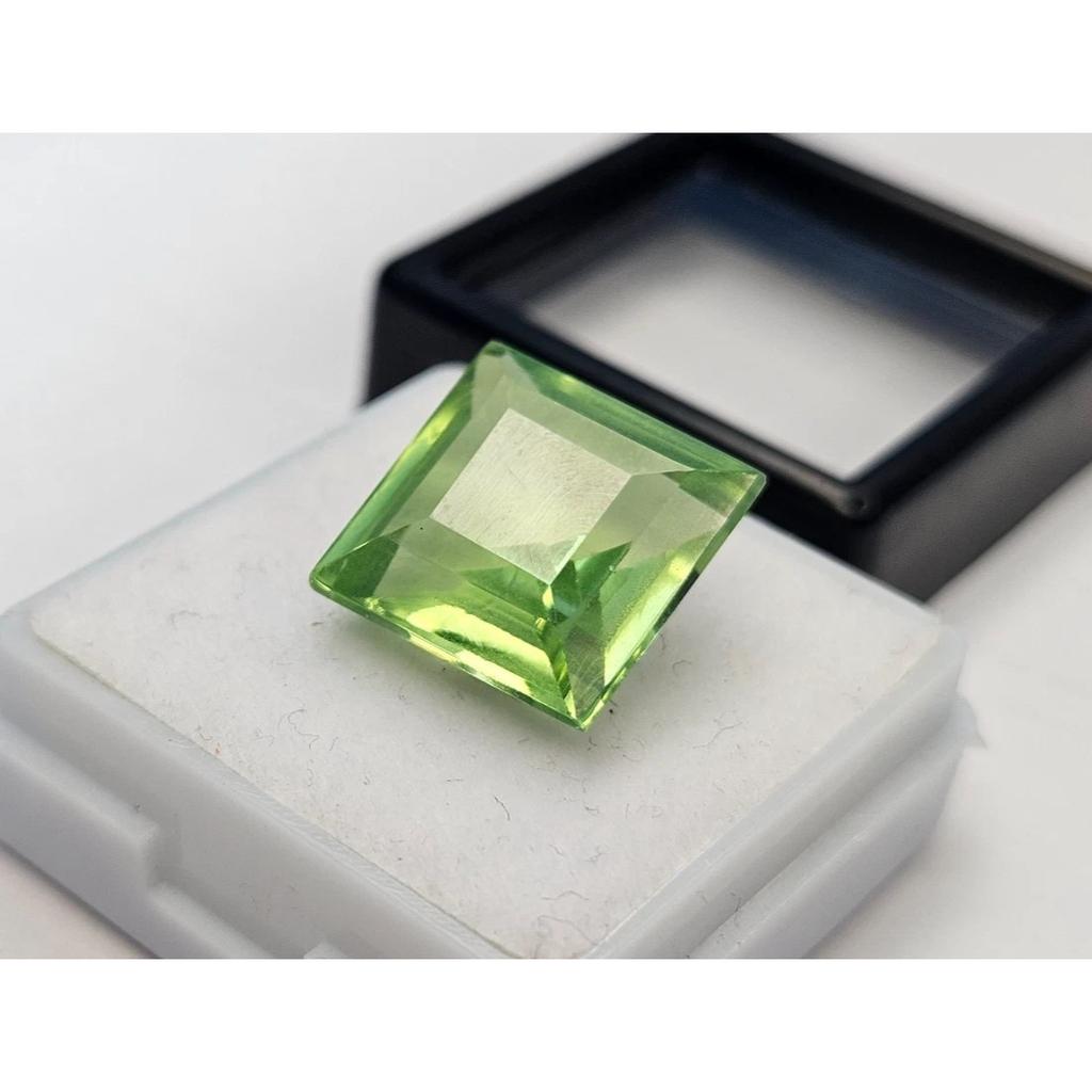 Princess Cut Natural Green Peridot 12+ Ct Stunning Certified Loose Gemstone
