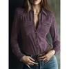 2025 European & American Retro Artistic Deerskin Velvet Long-Sleeve Shirt for Women