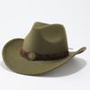 European and American men and women couple hats woolen western cowboy top hat trendy new minority woolen hat