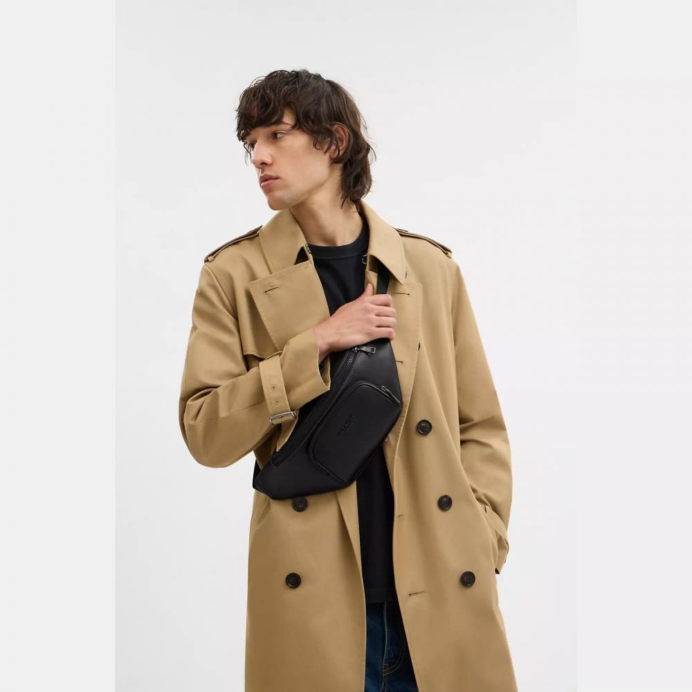 Coach Racer Small Belt Bag Gunmetal Black