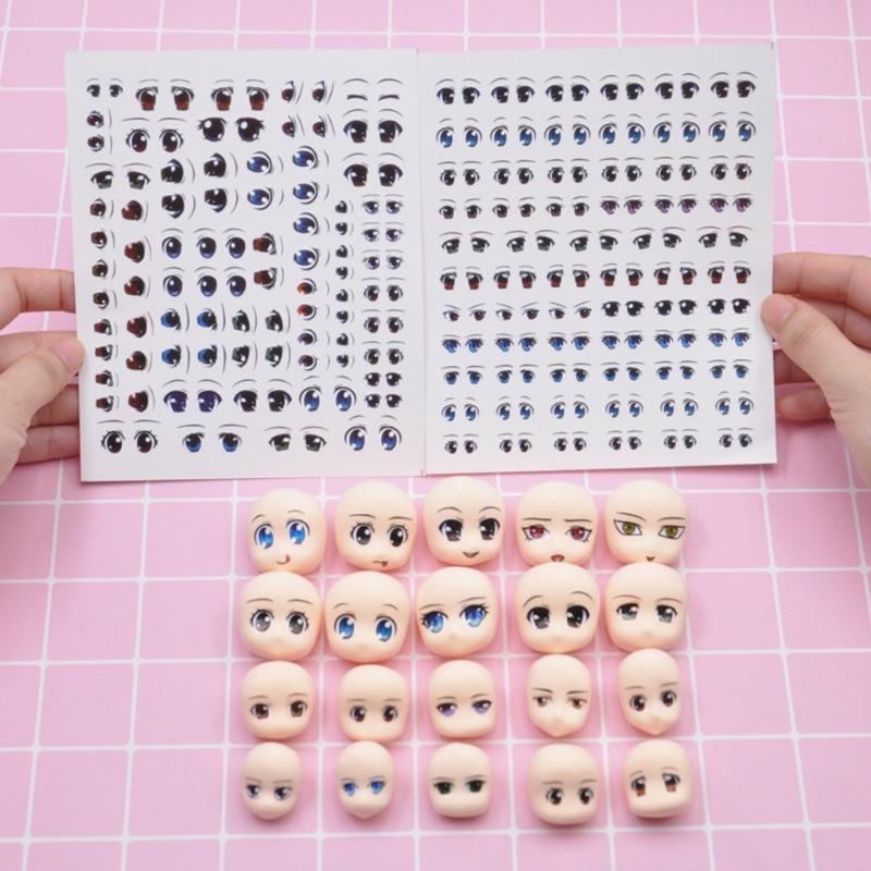 Baby Face Mold Cartoon Eyes Stickers Fun Stickers Clay Anime Figurine Eyes Stickers for Kids Art Craft DIY Scrapbooking