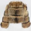 VAYLA Women Fake Raccoon Fur Jacket Autumn Winter Faux Fur Fox Coats Short Coat Jackets Furry Outerwear Elegant Thick Warm Coats