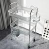 Wheeled 3-Tier Trolley Multi-Tier Storage Shelf for Organized Spa and Salon Settings