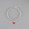 Women's Love Heart Bracelet - Elegant, Versatile Beaded Chain for Daily Fashion.