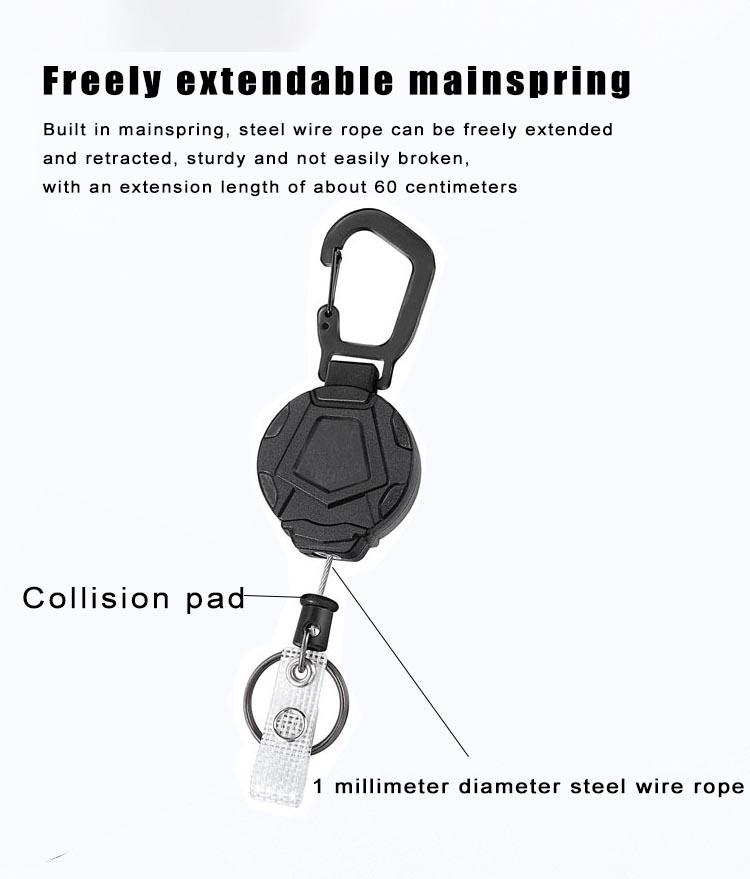 3Pcs Retractable Keychain Multi Tool Carabiner Key Holder ID Badge Carabiner Holder Reel with Belt Clip Anti-Lost Keys Cards Holder