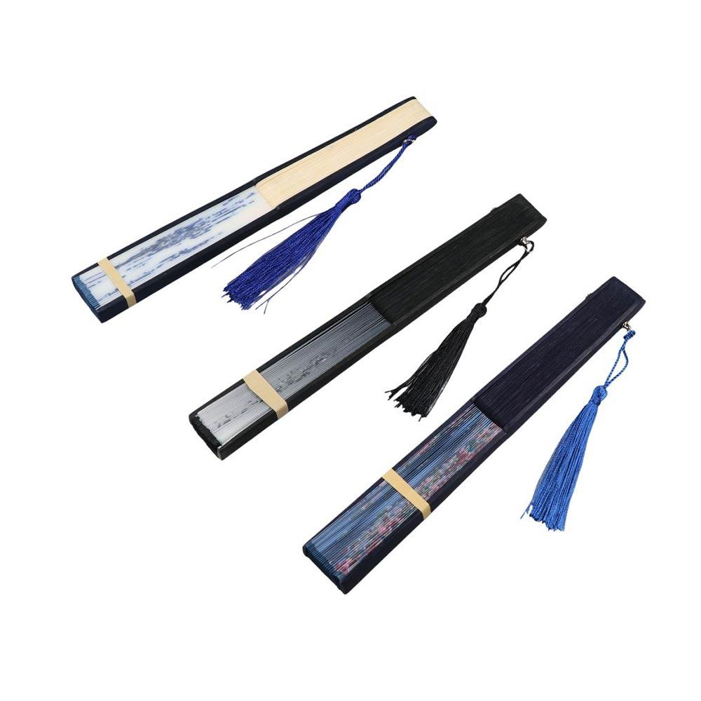 Style Summer Gift Handmade Bamboo Wooden Fan Crafts Folding Fan Dance Hand Fan Home Decoration