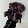 1Pc Plaid Scarf Scrunchie - British College Style, Multifunctional Button Hair Tie, Elastic Hair Rope for Low Ponytails, Hair Accessory