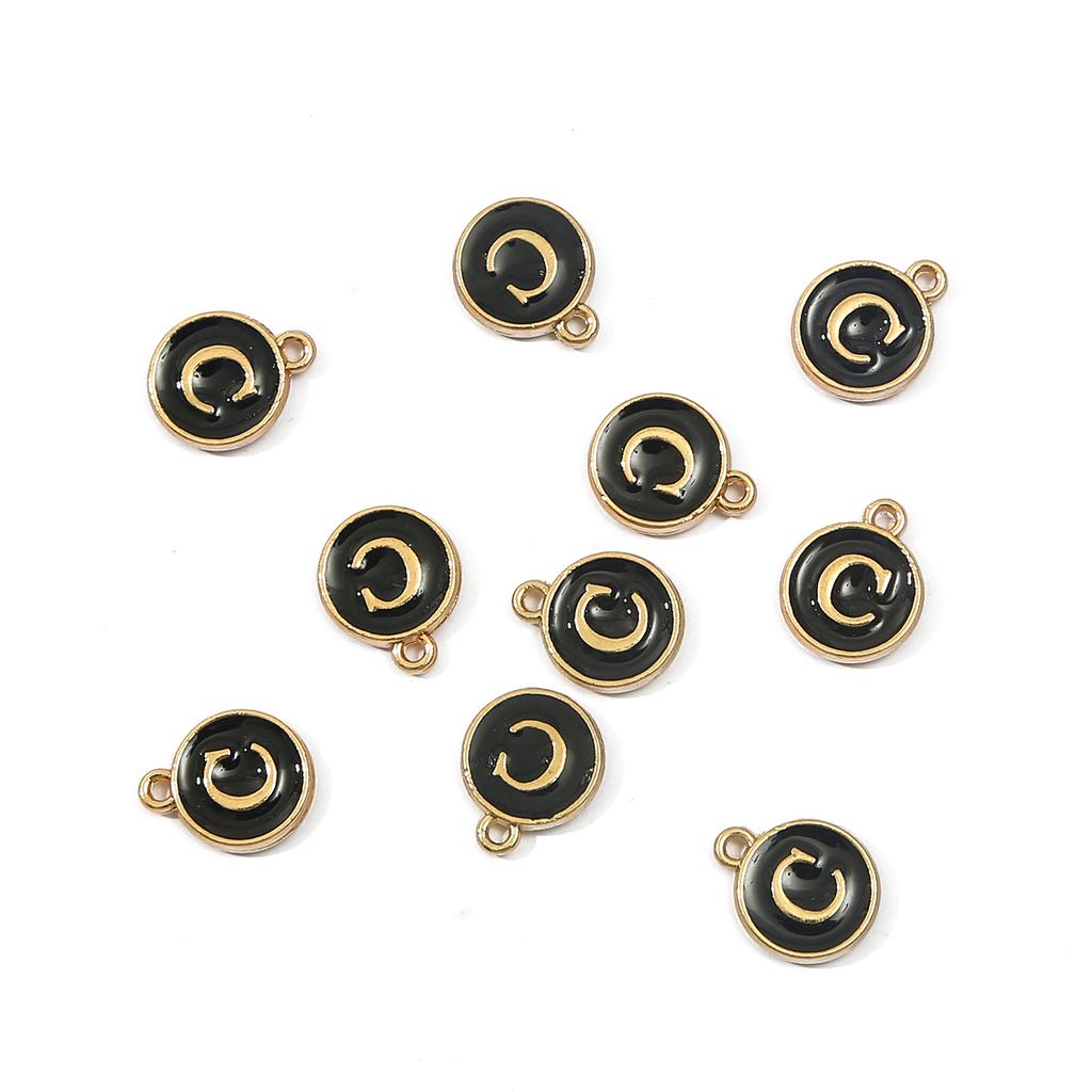 10Pcs Metal Enamel English Letters Charms Pendant For DIY Jewelry Making Necklace Bracelet Accessories
