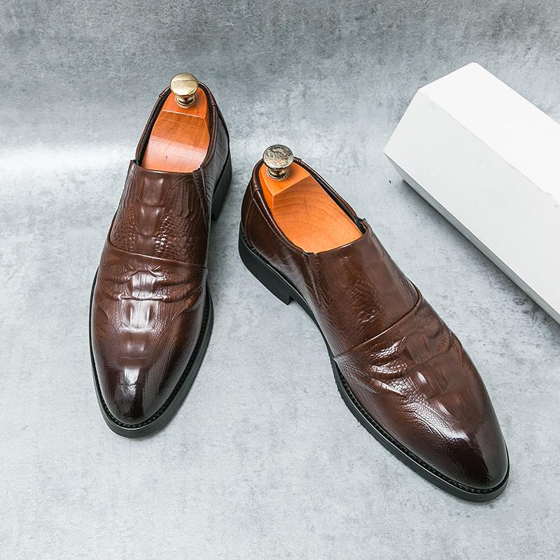 

Men s Black Casual Flat Shoes Classic Slip-On Driving Leather Shoes Business Dress Shoes Man Loafers Plus Size 38-46 Moccasins 40 коричневий