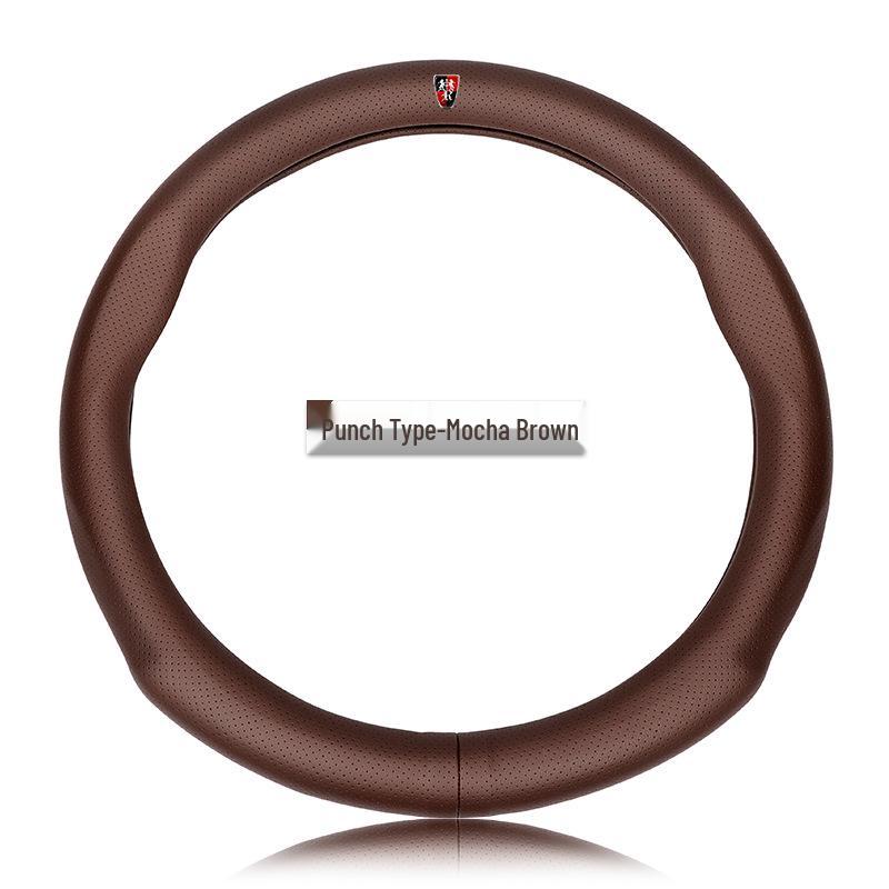 Genuine Leather Steering Wheel Cover for Roewe RX5, RX3, RX8, I5, I6, 350, 550, 360, E5, E6 - Sport Edition