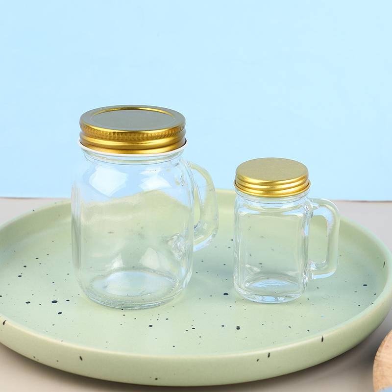 120ml Mini Bocaux Mason Verres à Shot Verre à Vin Transparent Cristal Avec Poignées Bar Club Fête Vodka Spiritueux Verre à Whiskey Cadeaux