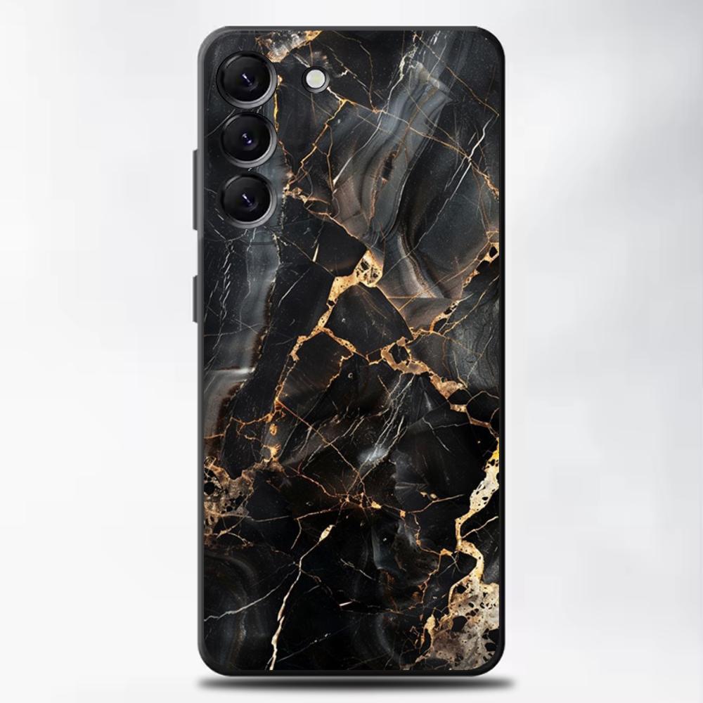 Black Gold Marble Pattern Phone Case For Samsung Galaxy A13,A21s,A22,A31,A32,A52,A53,A71,A80,A91 Soft Black Cover