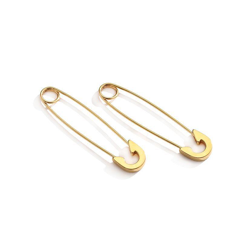 Japanese Korean version pin stud earrings personalized neutral wind stainless steel puncture creative trend ear buckle direct sales