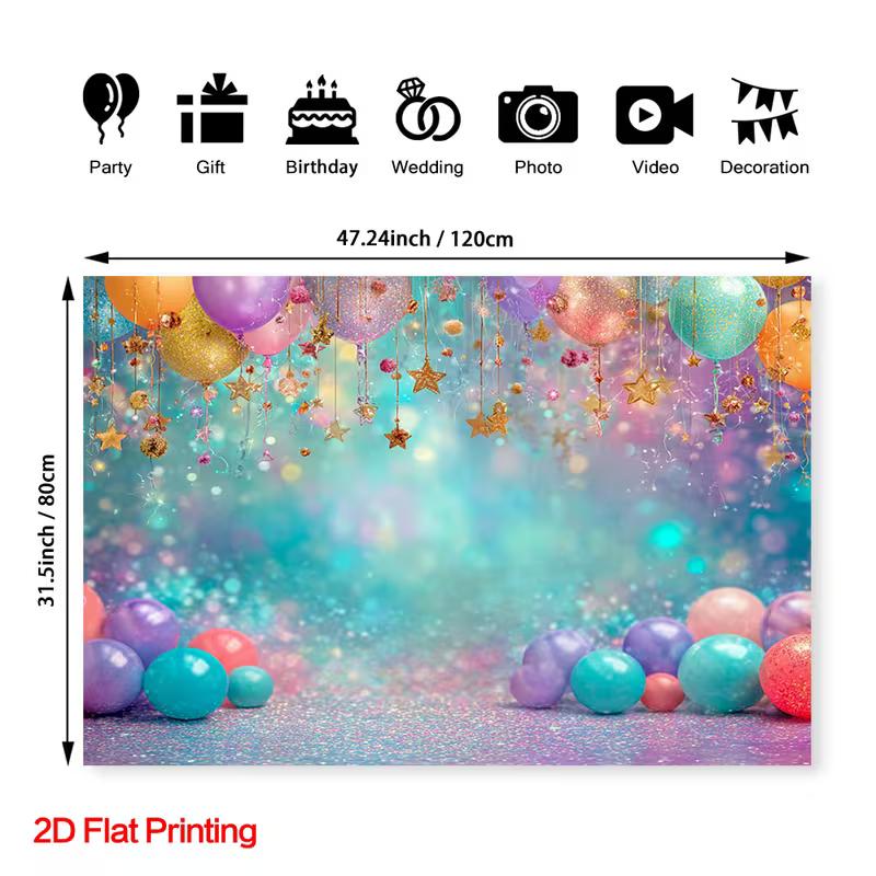 2D Colorful Macaron Balloon Backdrop, Baby Shower & Birthday Decoration