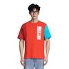 Puma X Porsche Potisk Písmen Barevný Blok Sportovní Crew Neck Tričko s Krátkým Rukávem Pánské Top Červený Mák 599728-05