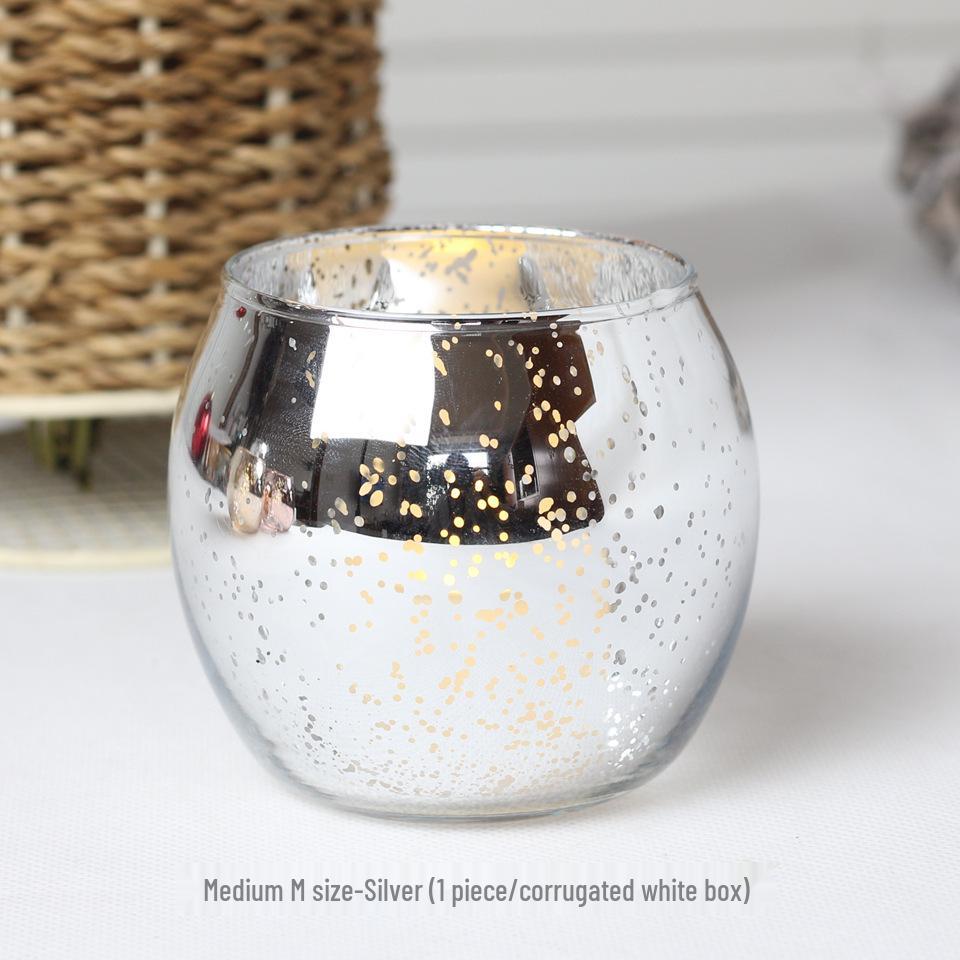 Electroplated Glass Scented Candle Holder - European & American Holiday Design
