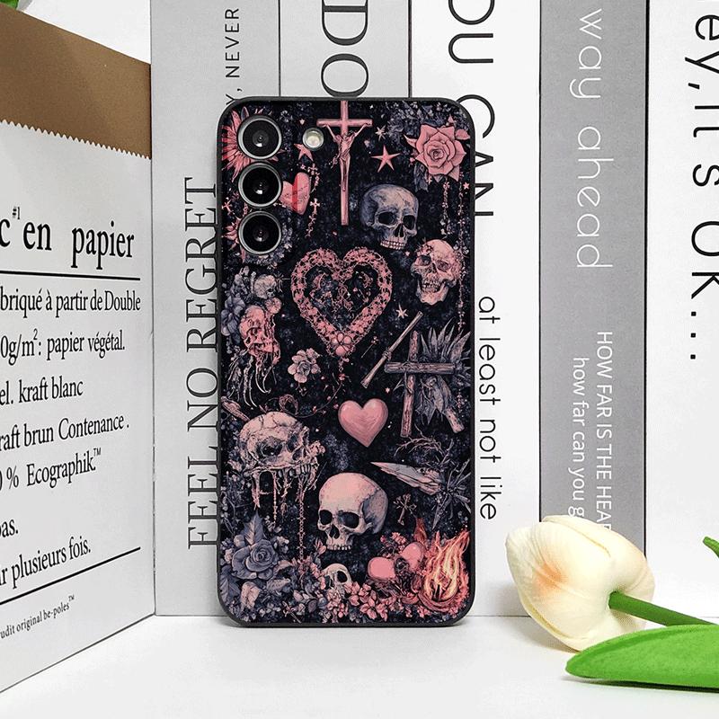 Vintage Gothic Pink Bow Skull Cross Pattern Phone Case for Huawei Nova 13 12 11 Pro 10 SE Mate 40 60 Pro+ P60 P50 P40 Soft Cover