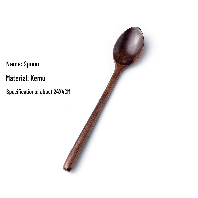 Camphor Wood Multi-Purpose Spoon Set: Coffee, Milk Tea, Honey, Dessert, Soup & Fork for Adults and Children.