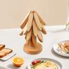 Wooden Trivet Tree Foldable Insulation Tripod Foldable Christmas Tree Shape Trivet Set For Hot Dishes Bowls Cups Drinks Teapots