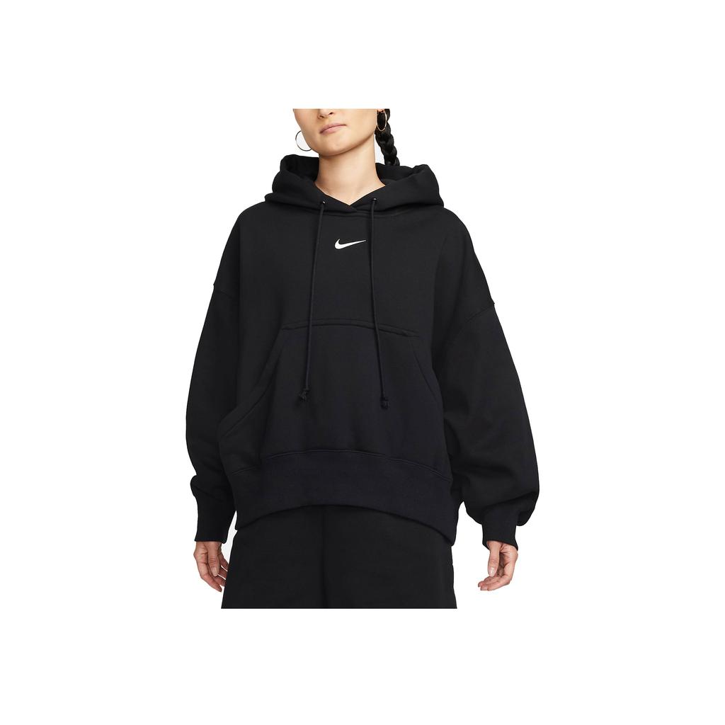 Nike Womens Oversized Pullover Hoodie Black/Sail Women Streetwear DQ5858-010