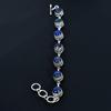 Natural Lapis Lazuli Bracelet 925 Sterling Silver Bracelet Adjustable Chain Bracelet Handmade Boho Bracelet Gemstone Jewelry Engagement Gifts