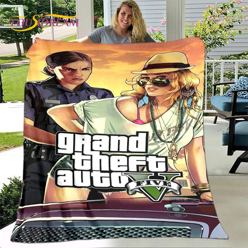 Grand Theft Auto GTA Game Gamer Soft Plush Blanket,Flannel Blanket Throw Blanket for Living Room Bedroom Bed Sofa Picnic Cover