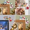 Holiday Indoor Wall Decoration Wooden Christmas Door Corner Decor, Santa Claus Reindeer/Snowman Topper Reindeer Frame Ornament for Home Decoration,