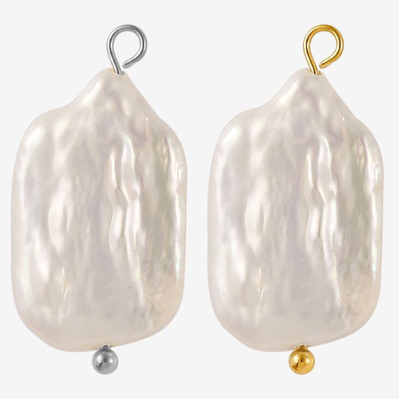 1pcs Irregular Geometric Round Square Real Natural Shell Pearl Charms For Jewelry Making Bulk Handmade Earrings Pendant Material