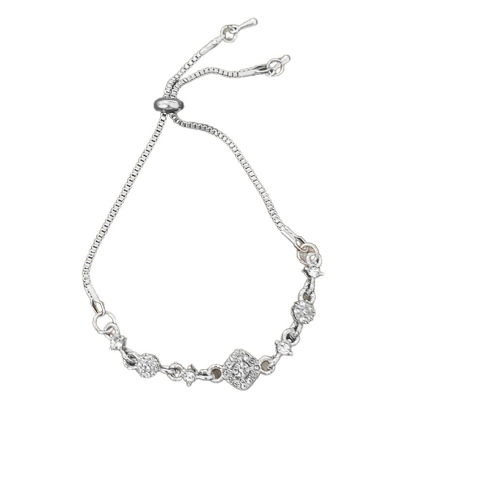 Explosive Zircon Rhombus Flower Bracelet Niche Light Luxury Exquisite Bracelet Temperament Advanced Sense Versatile Jewelry Women