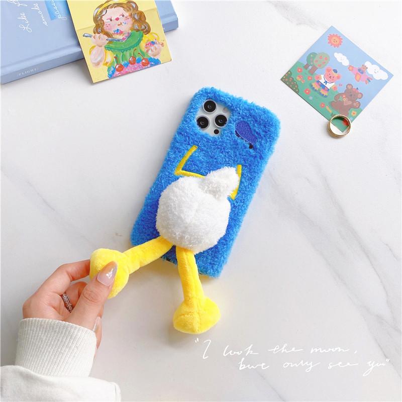 Furry Duck Fluffy Plush Cute Soft Cover For Samsung Galaxy A32 A82 A72 A52 A42 A22 A12 5g A02 A02s F62 F52 F22 F41 M62 M31s Warm