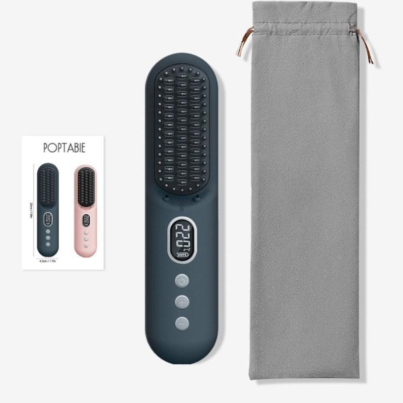 Household Hair Straightening And Curling Dual-use Styling Tool Negative Ion Hair Straightening Comb Portable Hair Curler Grey (No negative ions)
