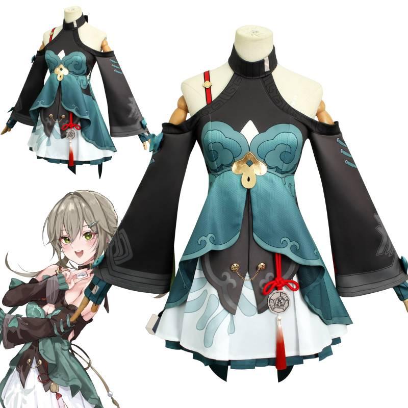 Game Rail Honkaistar Qingque Cosplay Costume Skirt Accessories Set Halloween