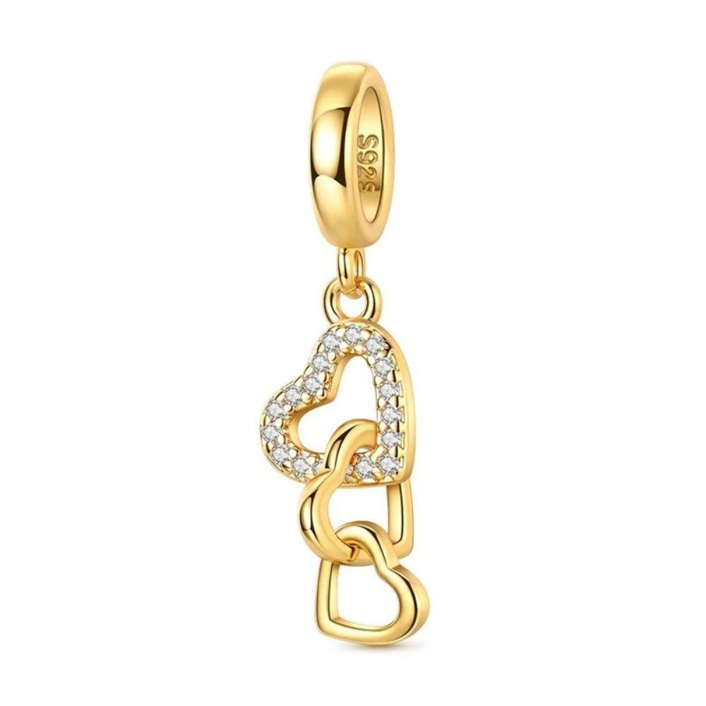 Nuovi Charm Ciondoli Cuore Rosa in Argento 925 per Bracciale Collana Gioielli Fai da Te Regalo di San Valentino per Lei