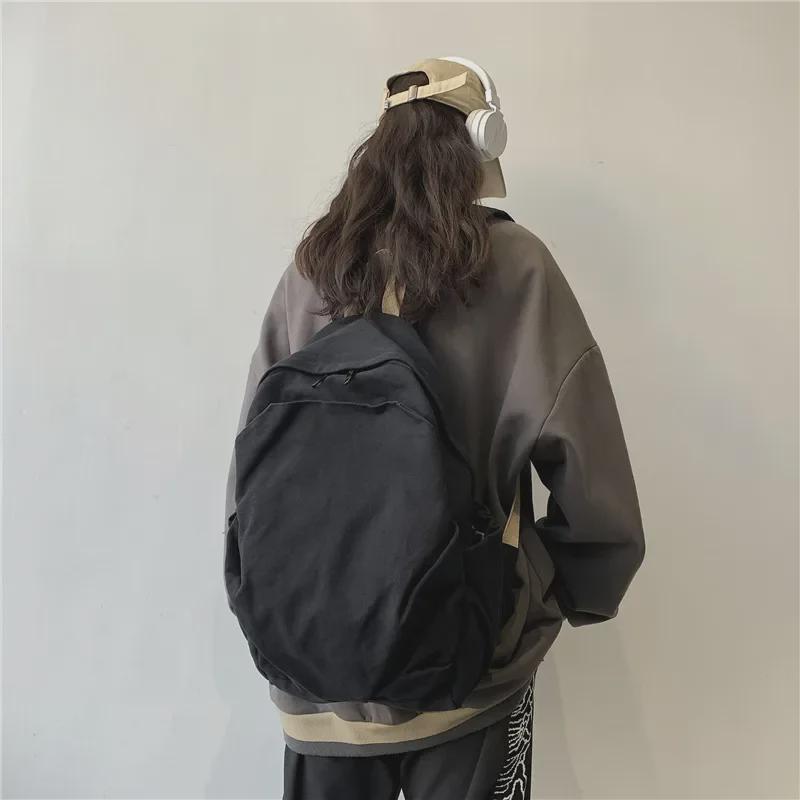 Retro Forest Canvas Backpack: Stylish Harajuku-Inspired Schoolbag for Girls