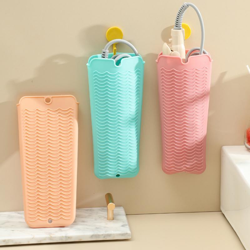 Silicone Hair Curling Wand Cover Hair Straightener Storage Bag Hairdressing Curling Iron Insulation Mat Heat Resistant Pouch