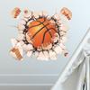 Breaking Through Wall Ball Sports Sticker Basketball Pool Soccer for Bedroom Home Decor Removable Decal