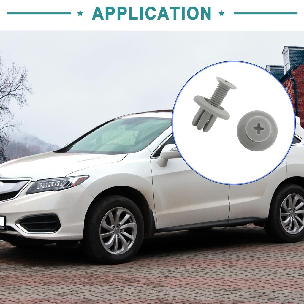 ACROPIX 8.5mm Gray Plastic Push Pin Bumper Fender Rivet Expansion Screw Clips - 50 Pieces