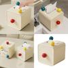 Dopamine Desktop Tissue Holder for Living Room or Bedroom Elegant Napkin Dispenser Waterproof Paper Roll Container