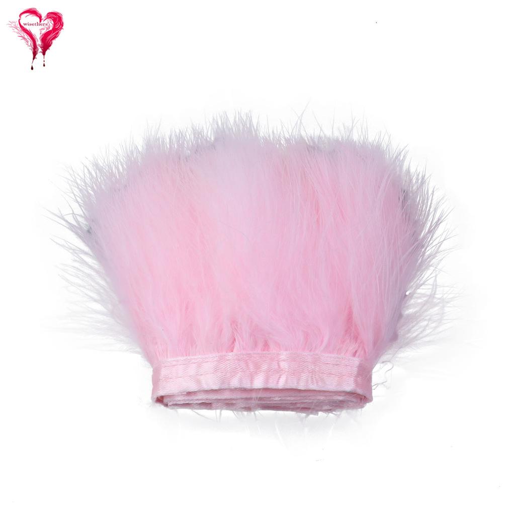 1 Meter Ausgefallenes Weiches Flauschiges Gefärbtes Buntes Truthahn-Marabu-Federband Spitzenbesatz 6-8 CM Partykleid Kleidungsstück Dekoration Fransen