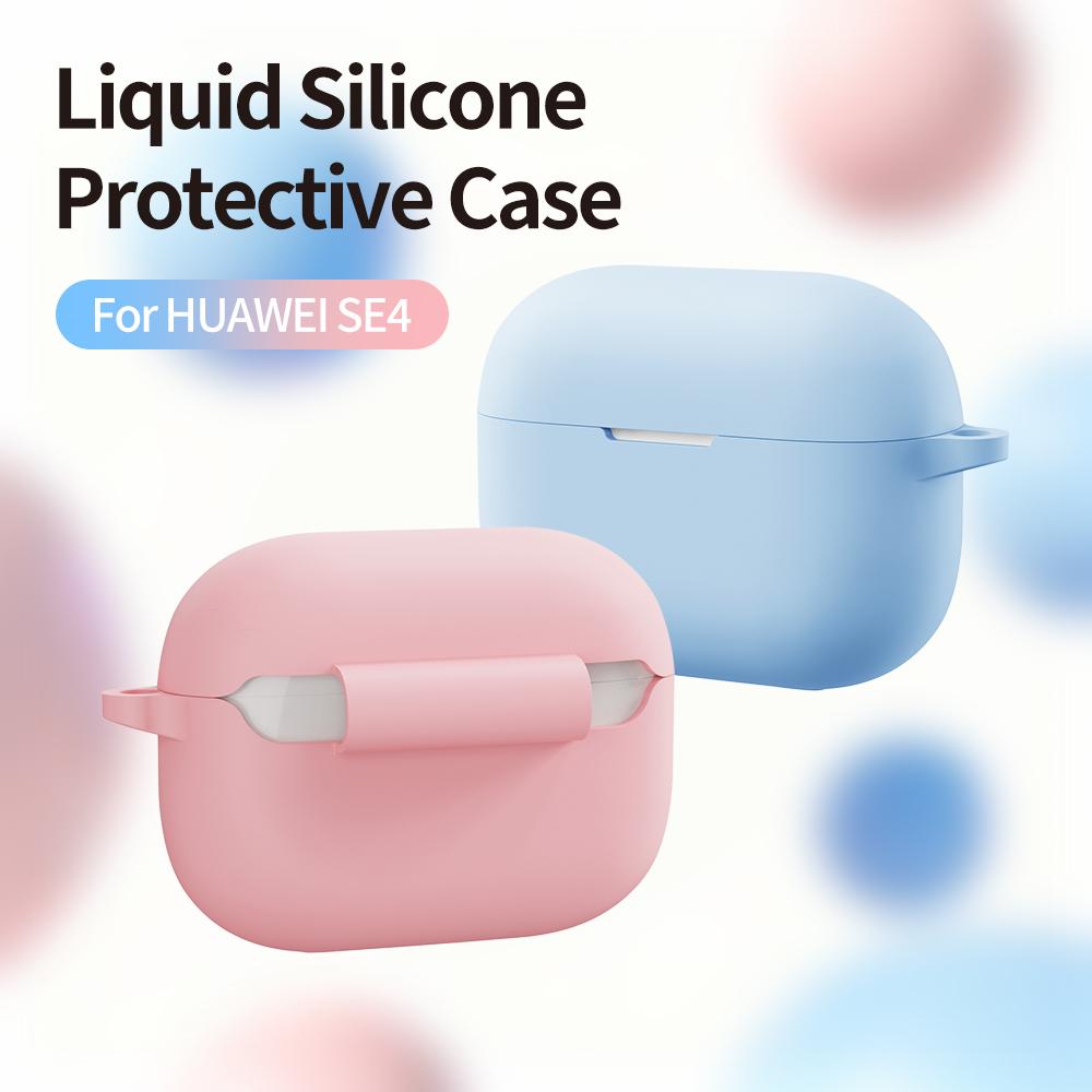 Silicone Case For Huawei FreeBuds SE4 Cases Solid Cover Shockproof Protective Sleeve For Huawei FreeBuds SE 4 With Hook