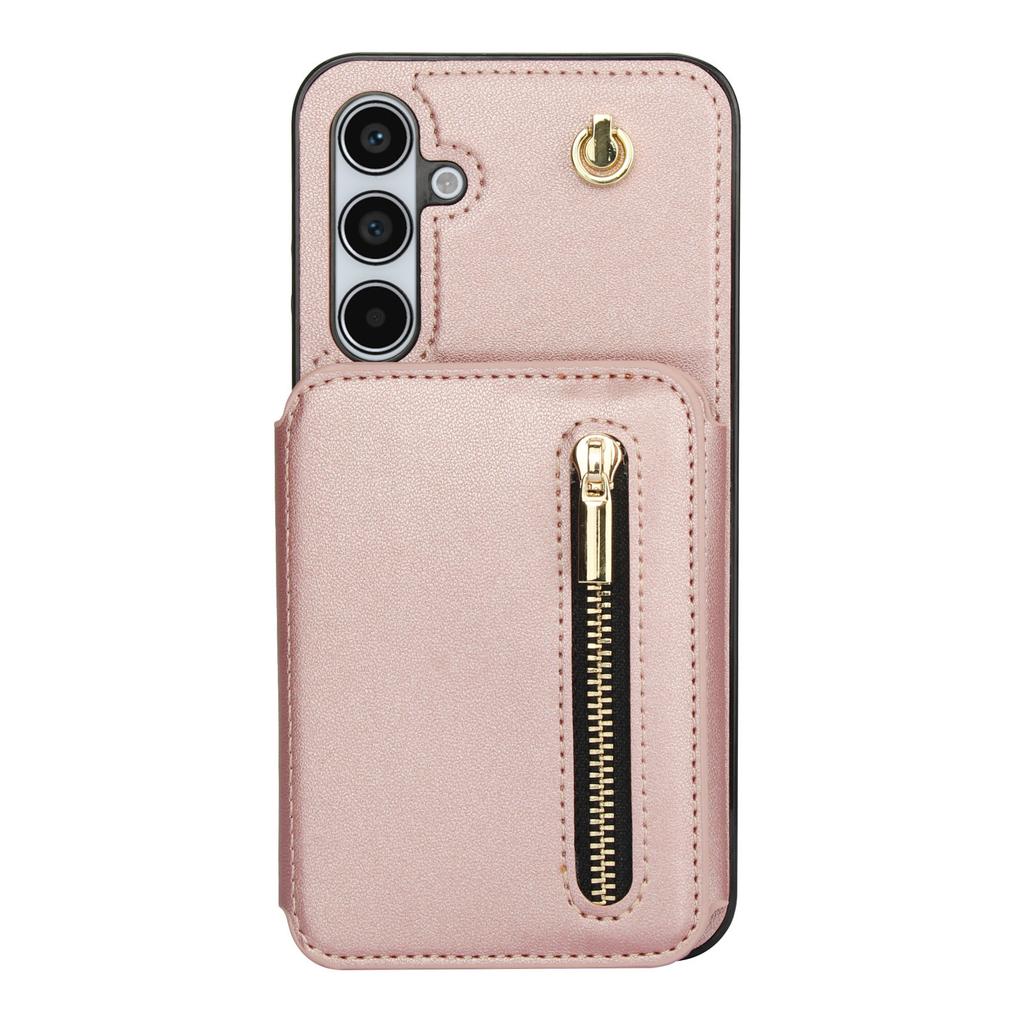 Zipper Wallet Purse for Samsung Galaxy A15/A14/A13/A55/A54/A53/A52/A51/A73/A72/A71 Crossbody Case with Strap Credit Card Holder